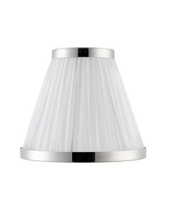 Suffolk Fabric 6 Inch Shade In White Organza With Polished Nickel Plate