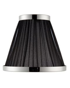 Suffolk Fabric 8 Inch Shade In Black Organza With Polished Nickel Plate