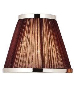 Suffolk Fabric 8 Inch Shade In Chocolate Organza With Polished Nickel Plate