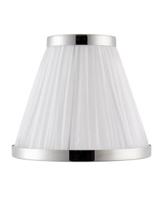 Suffolk Fabric 8 Inch Shade In White Organza With Polished Nickel Plate