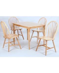 Sutton Wooden Dining Set In Natural With 4 Chairs