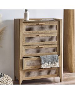 Sydney Wooden Chest Of 5 Drawers Tall In Oak