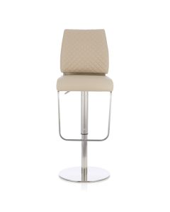 Sydney Faux Leather Swivel Adjustable Height Bar Stool In Taupe