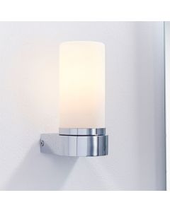 Tal White Glass Wall Light In Chrome