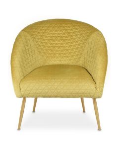 Tania Velvet Upholstered Occasional Bedroom Chair In Gold