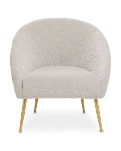 Tania Velvet Upholstered Occasional Bedroom Chair In Natural