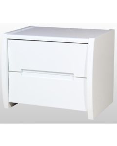 Tanya Wooden Bedside Cabinet In High Gloss White With 2 Drawers