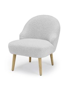 Ted Faux Fur Bedroom Chair In Grey With Natural Legs