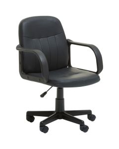 Temuco Faux Leather Home And Office Chair In Black