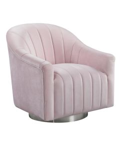 Tiffany Velvet Swivel Armchair In Pink