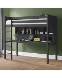 Titan Wooden Highsleeper Bunk Bed With Desk In Anthracite