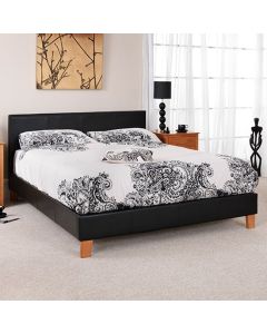 Tivoli Faux Leather Double Bed In Black