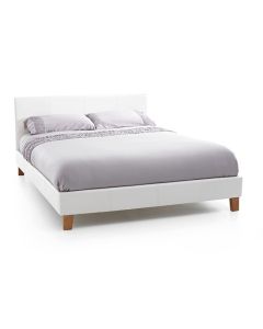 Tivoli Faux Leather Double Bed In White