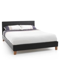 Tivoli Faux Leather Small Double Bed In Brown