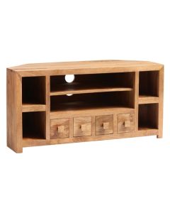 Toko Corner Wooden 4 Drawers TV Stand In Light Walnut