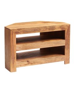 Toko Corner Wooden TV Stand In Light Walnut