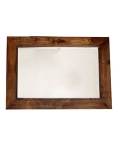 Toko Rectangular Wall Mirror In Dark Walnut Wooden Frame