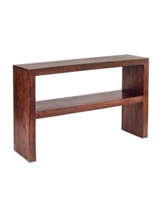 Toko Wooden Console Table With Shelf In Dark Mango