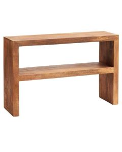 Toko Wooden Console Table With Shelf In Light Mango