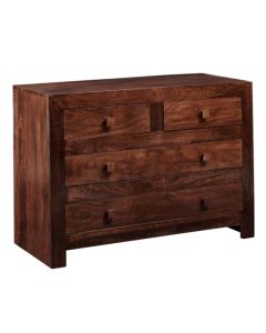 Toko Wooden Drawers Chest In Dark Mango WIth 4 Drawers