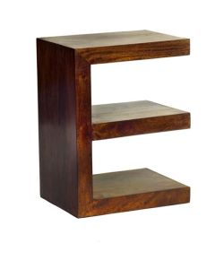 Toko Wooden E Shaped Display Shelving Unit In Dark Walnut