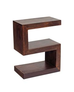 Toko Wooden S Shaped Display Shelving Unit In Dark Walnut