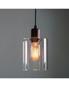 Toledo Clear glass Ceiling Pendant Light In Matt Black