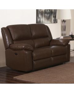 Toledo Faux Leather And PVC Recliner 2 Seater Sofa In Brown