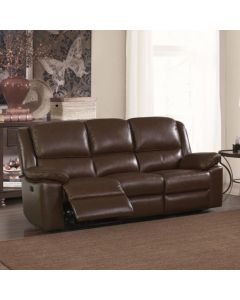 Toledo Faux Leather And PVC Recliner 3 Seater Sofa In Brown