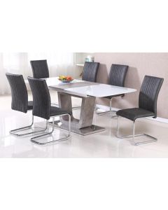 Topaz Extending High Gloss Glass Dining Set With 6 Chairs