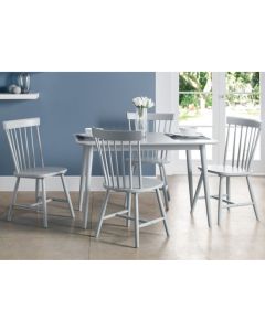 Torino Wooden Dining Table In Lunar Grey With 4 Chairs