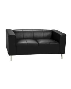 Toscana PU Leather 2 Seater Sofa In Black