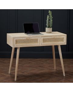 Toulouse Wooden 2 Drawers Computer Desk In Washed Oak