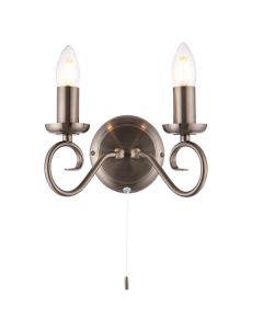 Trafford 2 Lights Wall Light In Antique Silver