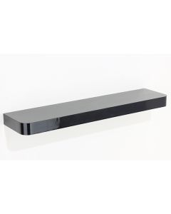 Trent Large Narrow Wooden Floating Wall Shelf In Matt Black
