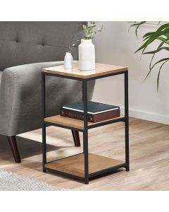 Tribeca Tall Narrow Wooden Side Table In Sonoma Oak
