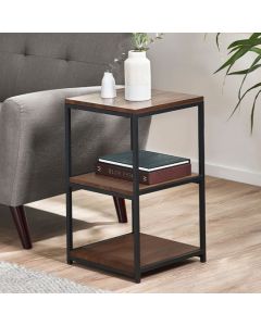 Tribeca Tall Narrow Wooden Side Table In Walnut