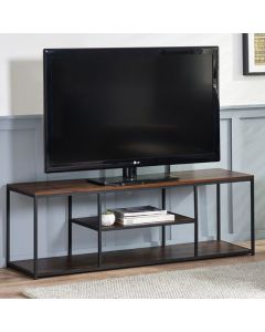 Tribeca Wooden TV Stand With Shelves In Walnut