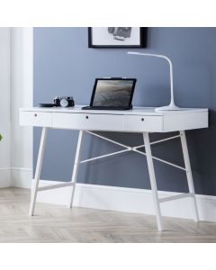 Trianon Wooden Computer Desk In White High Gloss