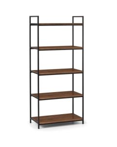 Tribeca Wooden Tall Bookcase In Walnut