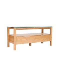 Tribeca Wooden TV Stand In White Oak