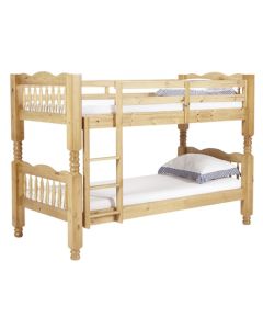 Trieste Chunky Wooden Single Bunk Bed In Pine