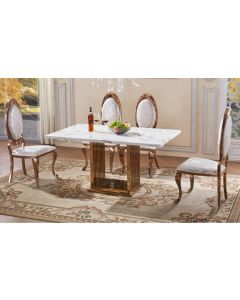 Tuscany White Marble Dining Set With 6 Chairs