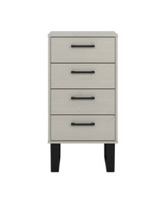 Texas Narrow Wooden Chest Of 4 Drawers In Grey Washed Wax
