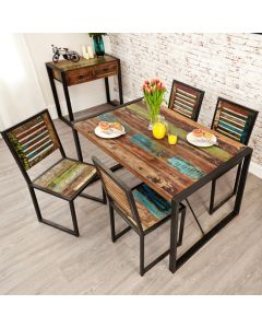 Urban Chic Small Wooden Dining Table With 4 Chairs