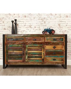 Urban Chic Wooden Large Sideboard With 2 Doors 6 Drawers