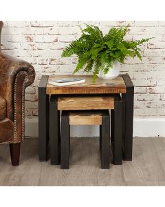Urban Chic Wooden Nest Of 3 Tables