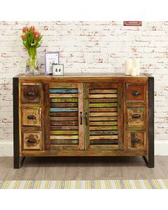 Urban Chic Wooden Sideboard With 2 Doors And 6 Drawers