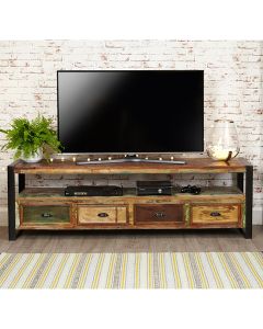 Urban Chic Wooden TV Stand With 4 Drawers