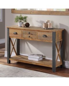 Urban Elegance Wooden Console Table In Reclaimed Wood